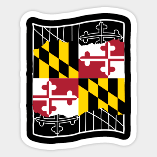 MARYLAND FLAG OUTLINE DESGIN Sticker